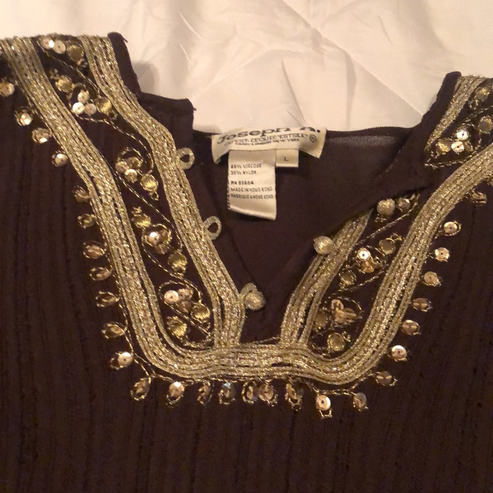 Joseph A shiny brown Fall Womans Top Large